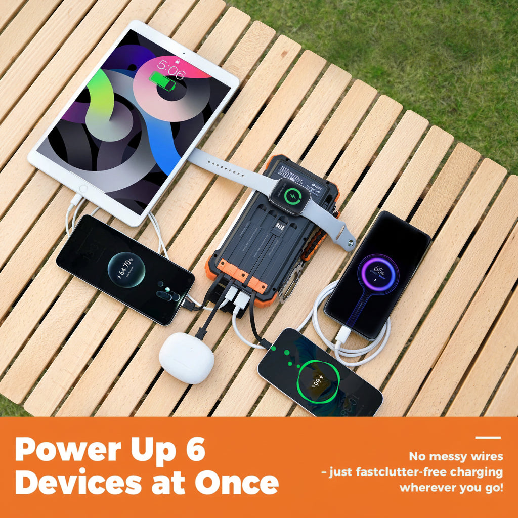 Power Bank Solar Resistente con Linterna LED